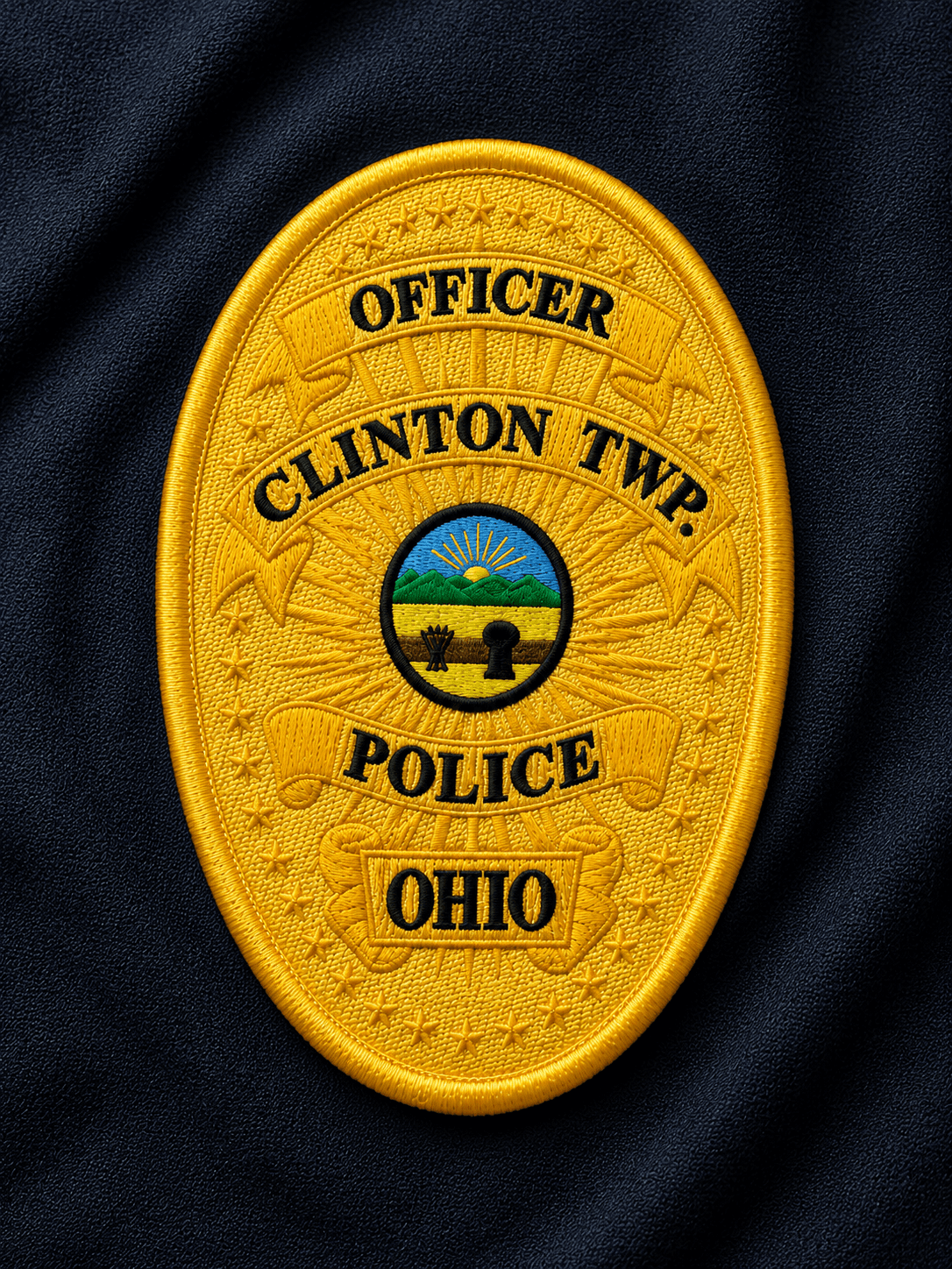 Stylized Clinton Township patch design